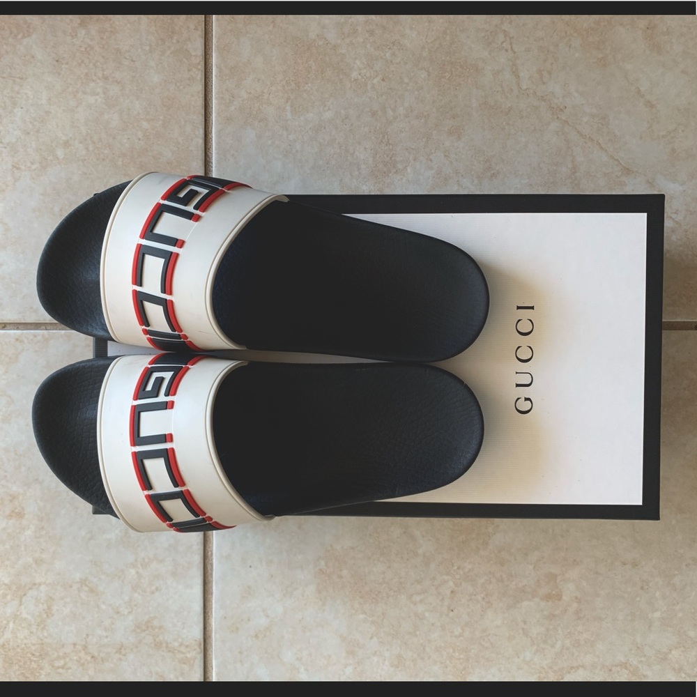 Gucci Stripe Rubber Slide Sandals